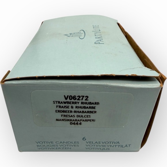 Partylite V06272 Strawberry Rhubarb Votive Candles, Bell Top, New in Box - Picture 2 of 4